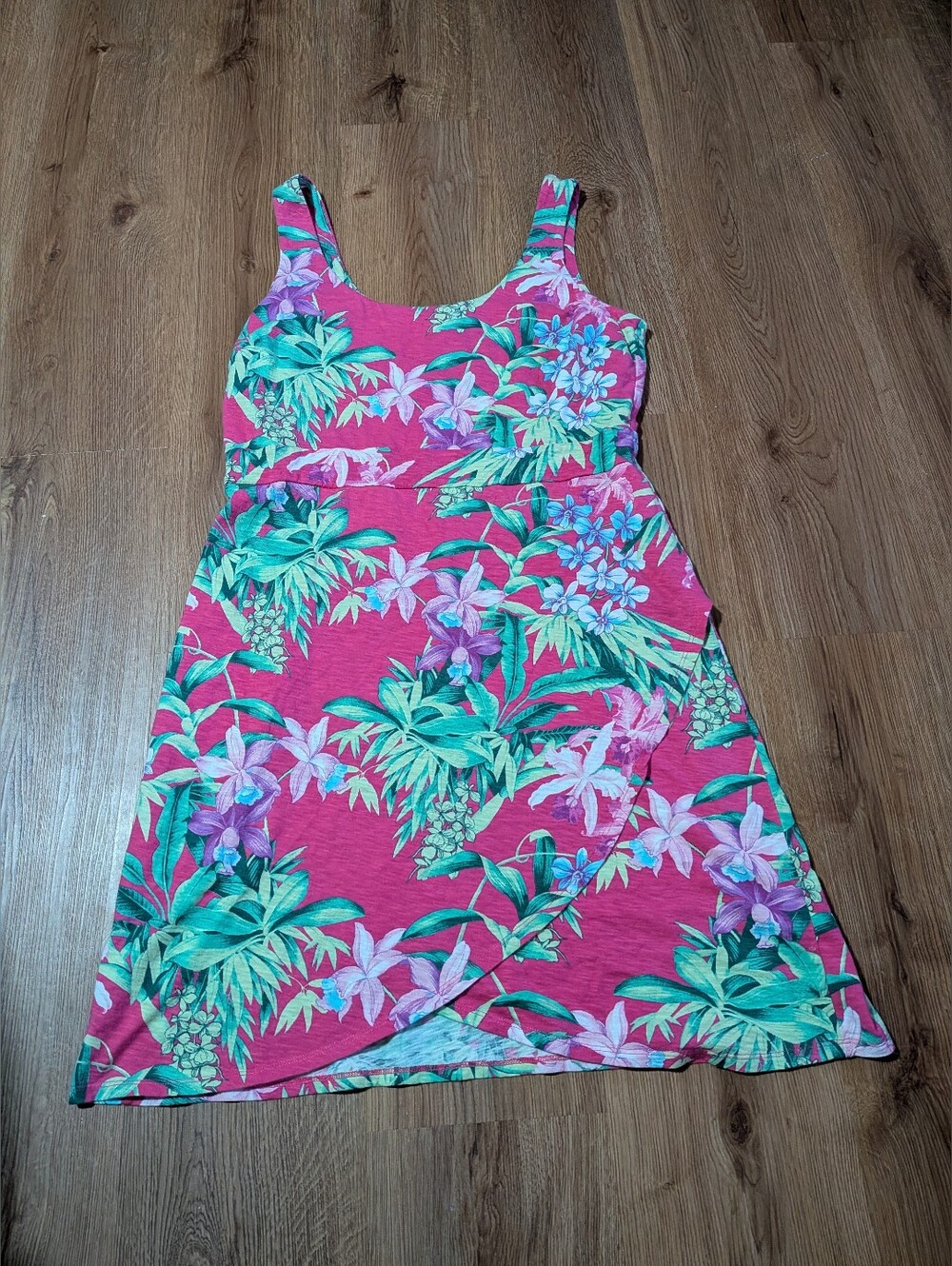 Tommy Bahama Tropical Pink Cotton Dress Large